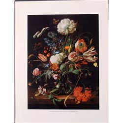 J D De Heem Flowers in a Vase Lithograph Art Print