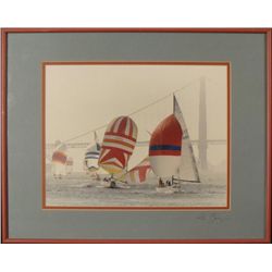 Boats on San Francisco Bay Signed Framed Photograph