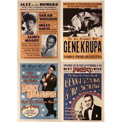 4 Jazz Concert Repro Posters Gillespie Goodman Vaughan