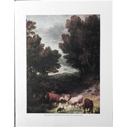 Thomas Gainsborough Lithograph Print Landscape w/Cattle