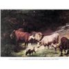 Image 2 : Thomas Gainsborough Lithograph Print Landscape w/Cattle