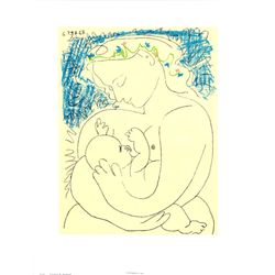 Pablo Picasso Motherhood Apres Art Print Circa 1970