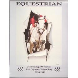 1996 Olympics US EQUESTRIAN Poster by Datian Horse Art