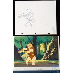 Mighty Hercules Animation Cel Orig Drawing Background