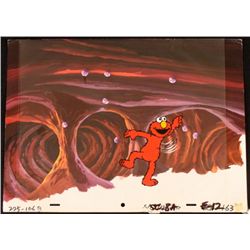 Animation Cel Original Elmo Background Baseballs Cave