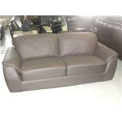 CHOCOLATE BROWN LEATHER SOFA