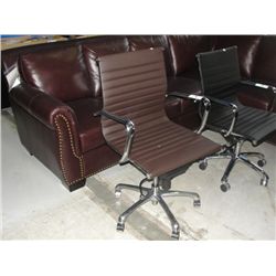 BLACK AND CHROME GAS LIFT OFFICE CHAIR