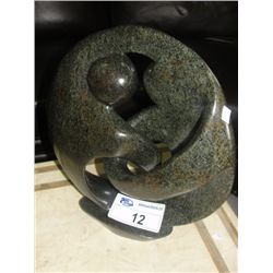 HAND CRAFTED CARVED SHONA STONE FAMILY CIRCLE SCULPTURE