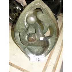 HAND CRAFTED CARVED SHONA STONE FAMILY CIRCLE SCULPTURE