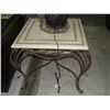 Image 2 : 2PC FAUX GRANITE TOP WITH WROUGHT IRON BASE COFFEE AND END TABLE SET