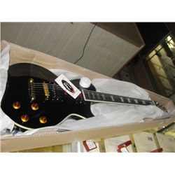 NEW ARIA BLACK BODY ELECTRIC GUITAR  WITH MOTHER OF PEARL INLAY WITH DUNCAN DESIGNED PICKUPS