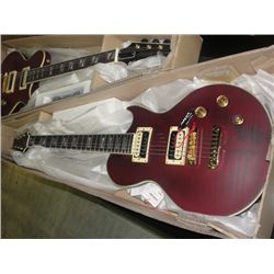 NEW ARIA PRO 2 SUPER  GRADE SERIES BURGANDY BODY ELECTRIC GUITAR WITH SEYMOUR DUNCAN PICKUPS