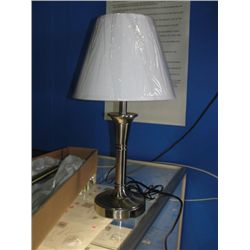 ONE NEW GALANT SILVER TABLE LAMP WITH SHADE