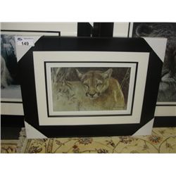 FRAMED ROBERT BATEMAN PRINT "COUGAR"