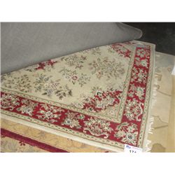 APPROX 6'X4' WOOL PILE AREA RUG - EARTH TONES FLORAL PATTERN