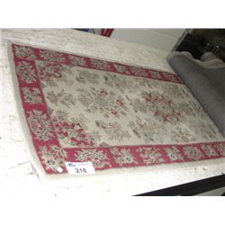 APPROX 2'X10' WOOL PILE FLORAL PATTERN AREA RUG RUNNER