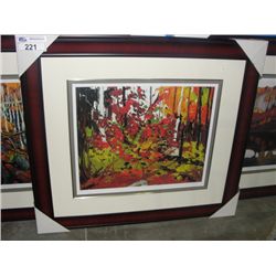 FRAMED LIMITED EDITION 155/8700 GROUP OF 7 PRINT TITLED "RED SUMACK" BY ARTIST TOM THOMPSON