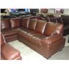 Image 2 : 2PC BROWN LEATHER SECTIONAL SOFA