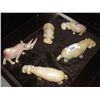 Image 1 : GROUP OF 5 HAND CRAFTED SHONA STONE CARVED HIPPOS AND RHINO FIGURINES