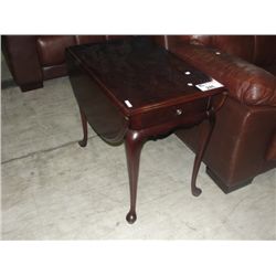 GIBBARD SOLID MAHOGANY DROP SIDE SINGLE DRAWER SIDE TABLE