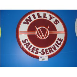 NOSTALGIC WILLY'S SALES - SERVICE TIN ADVERTISEMENT SIGN