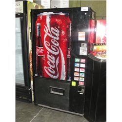 COCA COLA COIN OPERATED VENDING MACHINE WITH KEY - WORKING ORDER