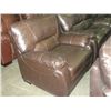 Image 3 : 3PC BROWN LEATHER SOFA SET; SOFA, LOVESEAT AND CHAIR