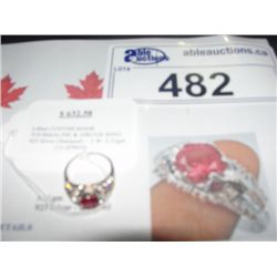925 SILVER 1.51CARAT CUSTOM MADE TOURMALINE AND ZIRCON RING