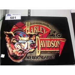 NOSTALGIC HARLEY DAVIDSON TIN ADVERTISEMENT SIGN