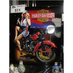 NOSTALGIC HARLEY DAVIDSON TIN ADVERTISEMENT SIGN