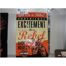 NOSTALGIC HARLEY DAVIDSON TIN ADVERTISEMENT SIGN