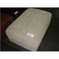 CREAM COLORED UPHOLSTERED FOOTSTOOL OTTOMAN