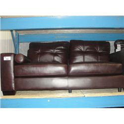 ONE PIECE OF BROWN LEATHER SECTIONAL SOFA (ONE SECTION ONLY)