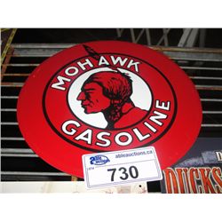 NOSTALGIC TIN ADVERTISEMENT SIGN - MOHAWK GASOLINE