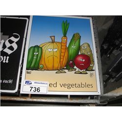 NOSTALGIC TIN ADVERTISEMENT SIGN - STEAMED VEGETABLES