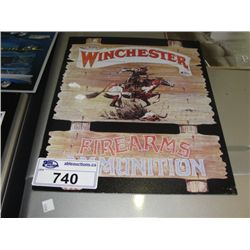 NOSTALGIC TIN ADVERTISEMENT SIGN - WINCHESTER FIREARMS