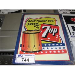 NOSTALGIC TIN ADVERTISEMENT SIGN -  7UP