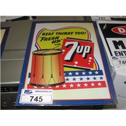 NOSTALGIC TIN ADVERTISEMENT SIGN -  7UP