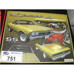 NOSTALGIC TIN ADVERTISEMENT SIGN - EL CAMINO SS