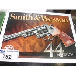 NOSTALGIC TIN ADVERTISEMENT SIGN - SMITH AND WESSON 44 MAGNUM