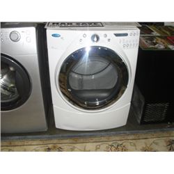 WHIRLPOOL DUET STEAM WHITE AND SILVER DRYER - STORE RETURNED APPLIANCE