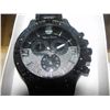 Image 2 : MENS LEATHER STRAP AND DIAMOND STUDDED BEZEL WATCH. NEW/ WORKS