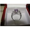 Image 3 : EMERALD CUT AMETHYST RING SET WITH 6 DIAMONDS. INCLUDES $450 CERTIFICATE