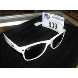 PAIR OF DESIGNER SUNGLASSES - WHITE FRAMES - IMMITATION RAYBANS