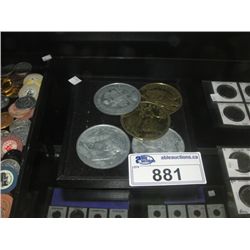 COLLECTION OF 5 LARGE ASSORTED NOVELTY COINS