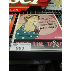 NOSTALGIC TIN ADVERTISEMENT SIGN - SAVE THE TATAS