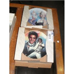 2 COLLECTORS PLATES; ELVIS PRESLEY AND MARILYN MONROE