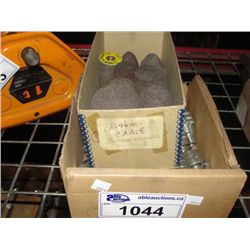 BOX OF GRINDING WHEELS AND BOX OF AIRLINE CONNECTORS