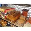 Image 2 : SHELF LOT OF ASSORTED WOODEN KEEPSAKE BOXES, AND MISC COLLECTABLES