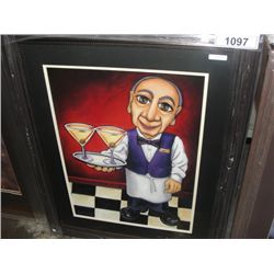 FRAMED PRINT "ALBERTO THE BARTENDER" BY REJUSE